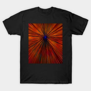 A colorful hyperdrive explosion - orange with blue highlights version T-Shirt